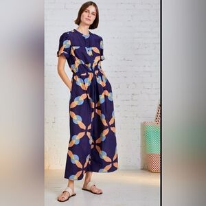 APIECE APART • ENSANADA DRAWSTRING JUMPSUIT - SHIBORI GEO FLORAL